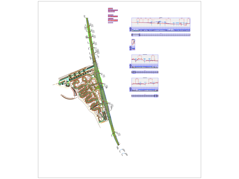 Road engineering plan and profile drawing with stationing data and culvert specifications.