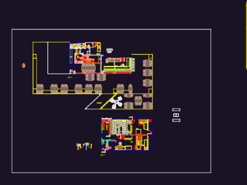 Microbrewery floor plan with industrial kitchen and brewery layout