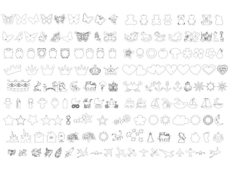 Kids Room Decor and Nursery Wall Art CAD Blocks