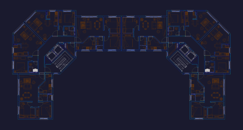 Multi-Unit Residential Building CAD Plan