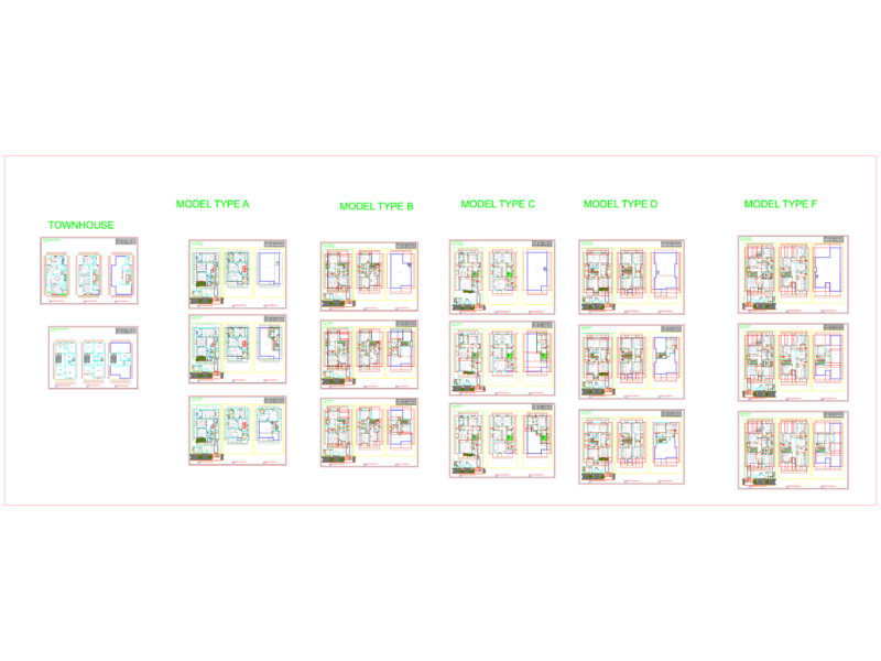 Multiple Townhouse and Villa Floor Plan Templates