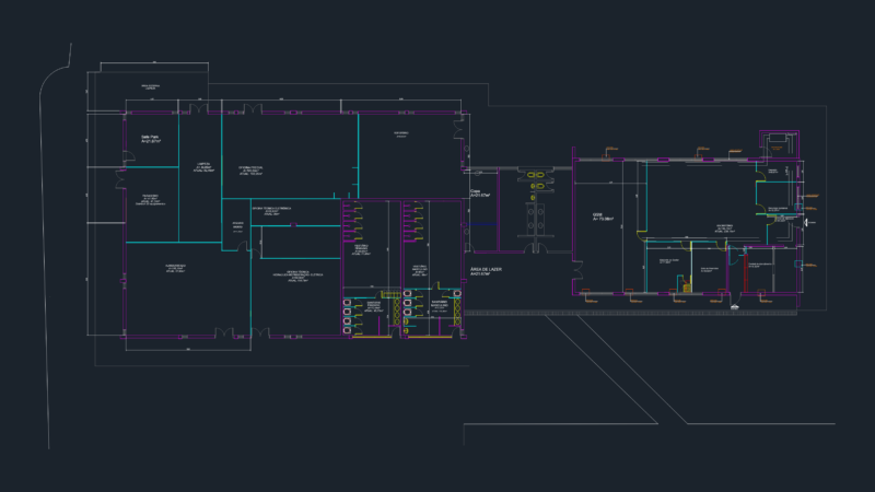 Multipurpose pavilion floor plan and elevations CAD