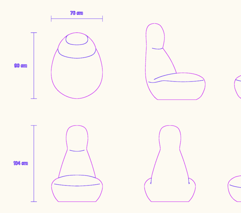 Side elevation profile of a modern outdoor easy chair.