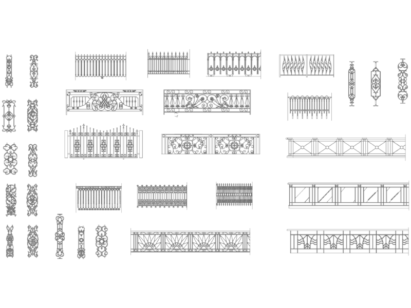 Ornamental Wrought Iron Railing & Gate DWG