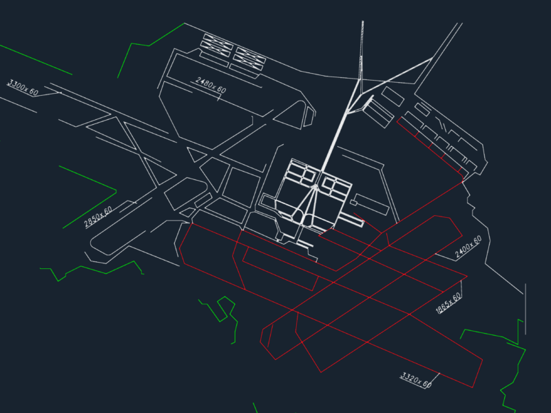 Paris Orly international airport layout plan DWG