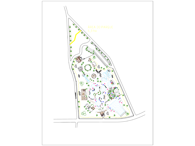 Water Park Layout Plan DWG with 4.3ha Site Details
