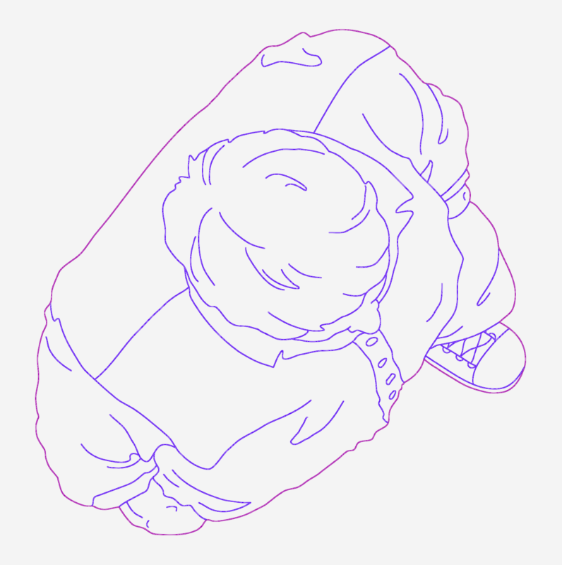 CAD Block of Person Standing in Top View