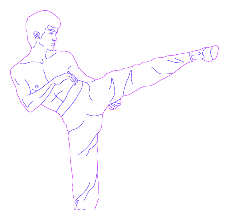 Martial Artist High Kick DWG Block