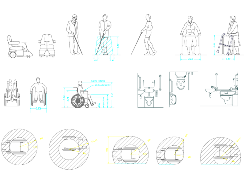 Metric Accessible Figures and Bathroom Details