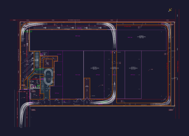 Perimeter Fence Elevation and Section DWG Details with Pre-cast Concrete and BRC Layouts