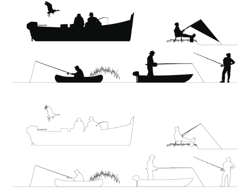 Fishermen silhouettes