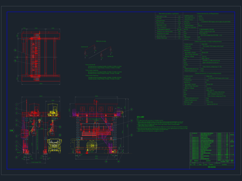 Poso Stage-2 HEPP gantry grab bucket elevation and section DWG