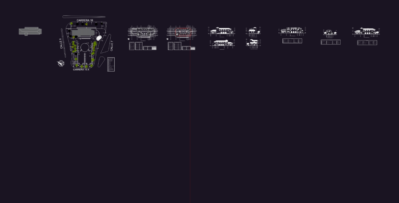Railway Station Architectural Project Including First Floor Plans And Elevations