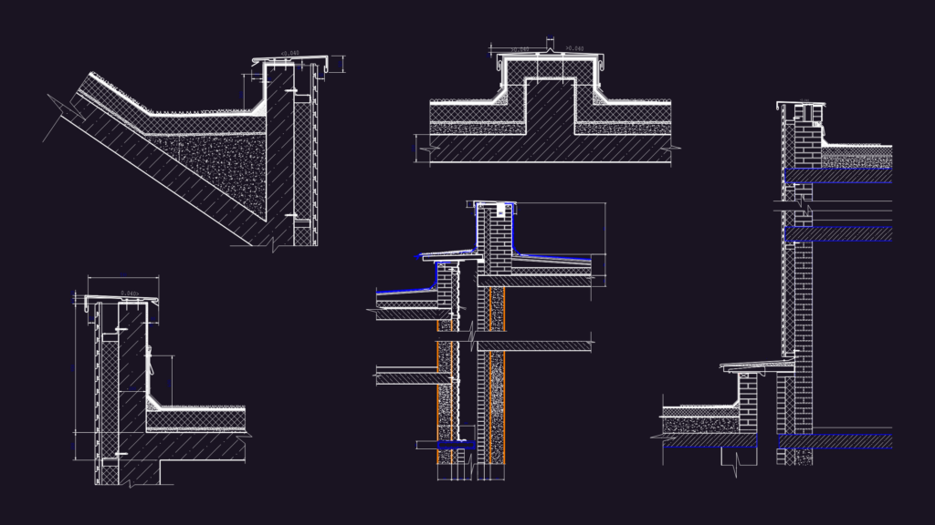 Insulated Parapet Wall Sections and Roof Edge Details