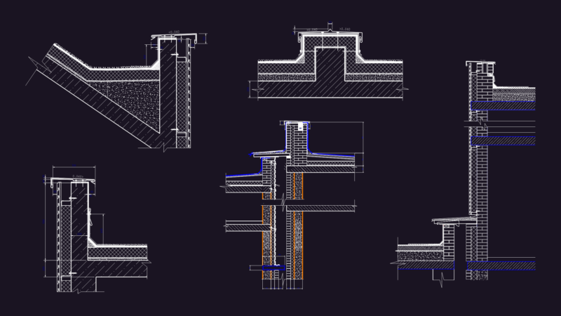 Insulated Parapet Wall Sections and Roof Edge Details
