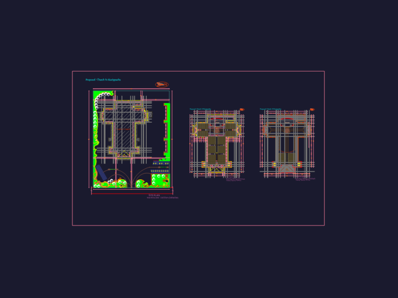 25,855 Sqft Church Plan with Site and Seating DWG