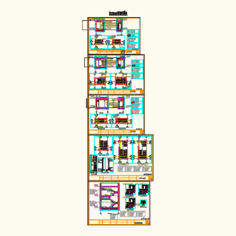 Residential Villa Architectural and Structural Plans DWG with Foundation Reinforcement Details
