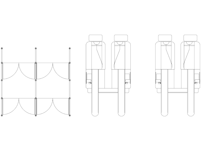 Retail checkout counter plan view