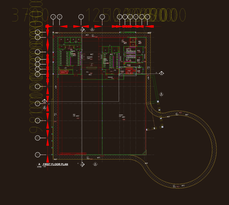 Hypermarket Layout Plans with Gym and Community Center