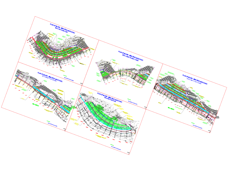 Road Embankment Slope Protection Plan with Culverts and Drainage