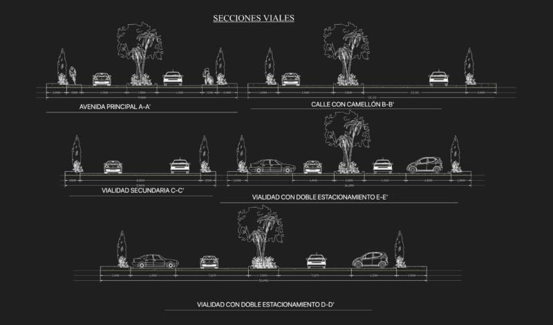 Road Sections DWG for Urban Planning & Street Layouts