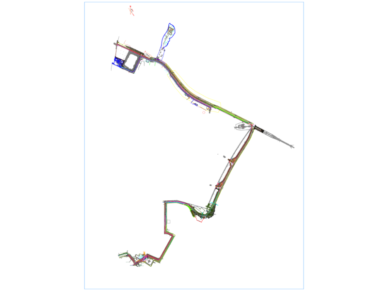 Road Street Lighting Layout Plan And Civil Infrastructure Network Drawing