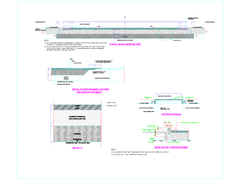 Roadwork Cross Section DWG