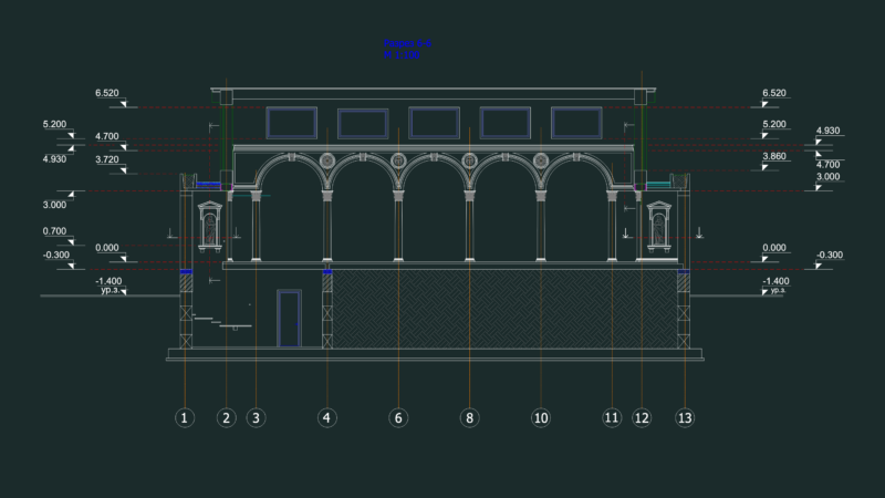 Russian villa dwg with plan, sections and facade