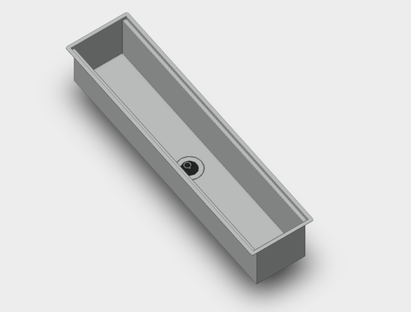 Sanitary organizer channel and valve 3 installation detail