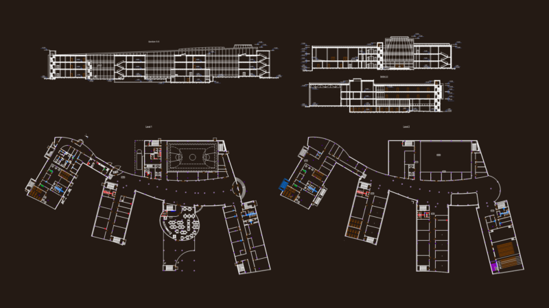 Kindergarten Building Architectural Plans and Detailed Sections