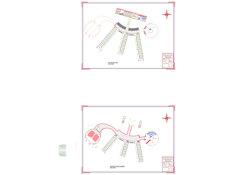 Lycée and Sports Training Center Layout Plan DWG