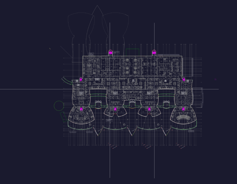 Medical Research Center Hospital Floor Plan with Gas Piping