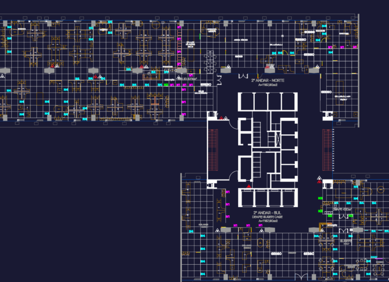 2D office layout plan with workstation arrangements, partitions, and equipment legends.