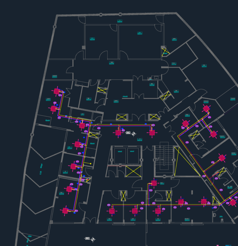 Al Amal Hospital HVAC system layouts and equipment details