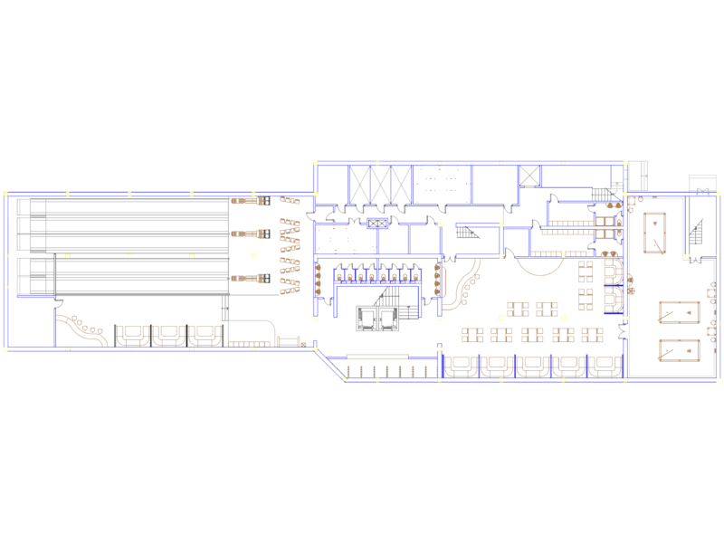 Bowling Alley Floor Plan with Billiards Room