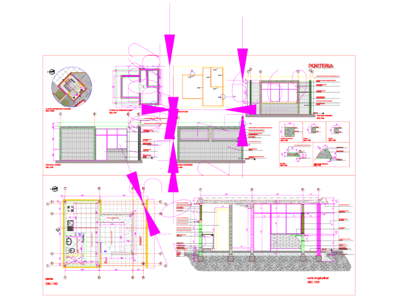 Security Gatehouse Office Plans Elevations and Structural Details
