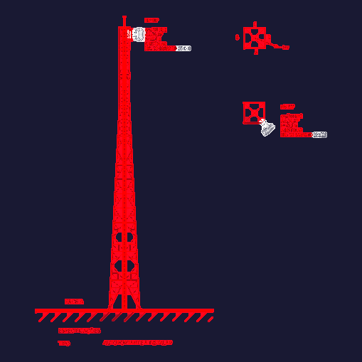 Self-supporting telecom tower site plan and elevation