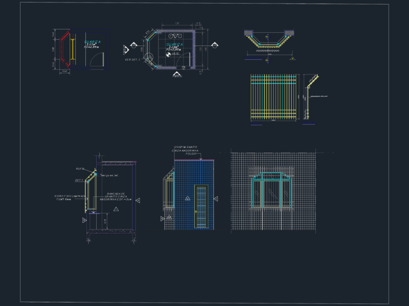 Sentry Post Architectural Plan with Sections and Elevations