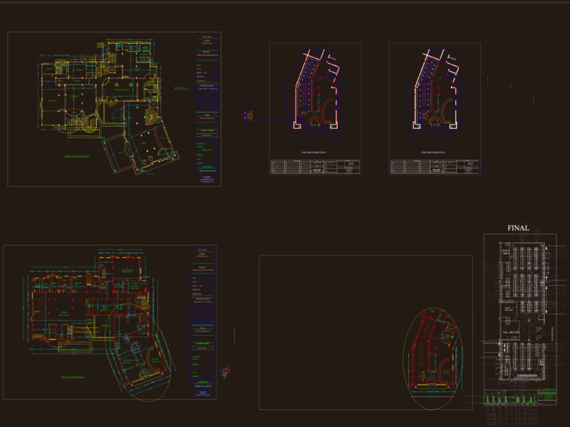 Shopping Mall and Supermarket Design Project with Ground Floor and Cellar Plans DWG CAD