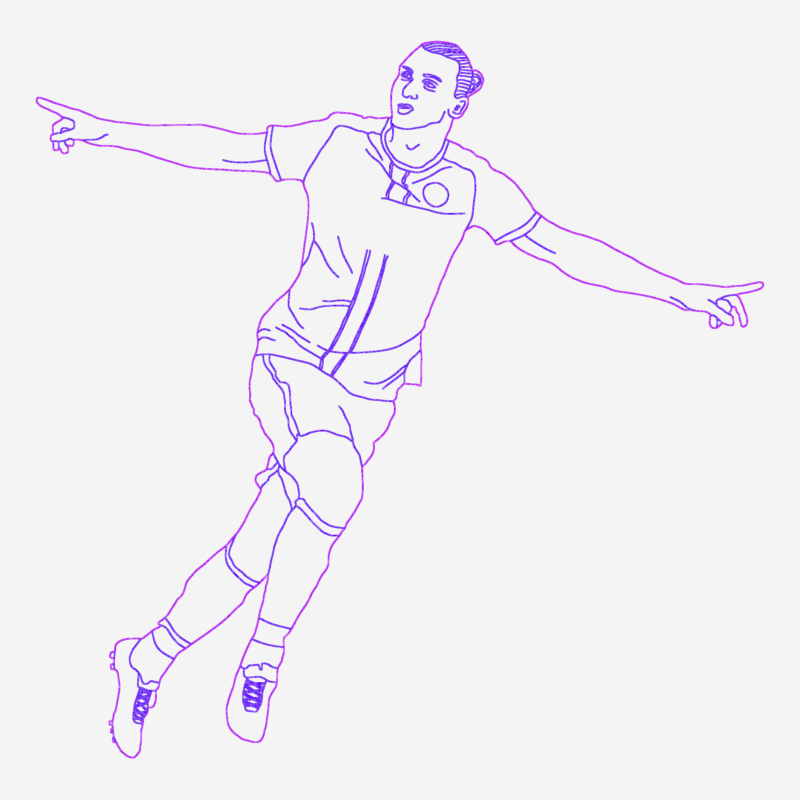 Soccer Player Celebrating a Goal Human Figure Front Elevation