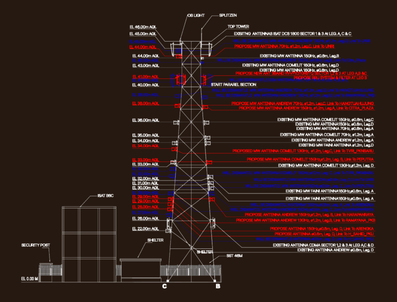 SST 46M Telecom Tower & Equipment Shelter
