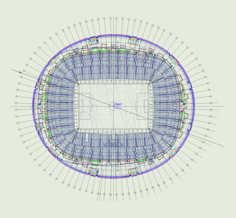 Stadium Architectural Plan Level 6 (EL 184.950)