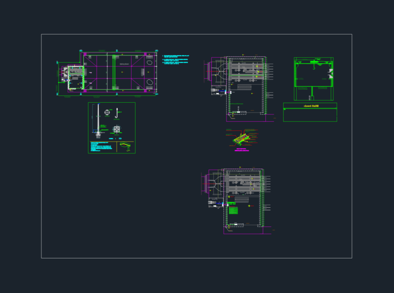 Stilling Basin & Hydraulic Pump Detail Sections
