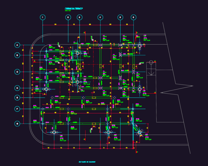 Structural Concrete Foundation Plan With Pile Cap Details And Sections