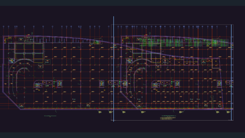 Structural Core Wall Framework Layout with Plan and Elevation Details