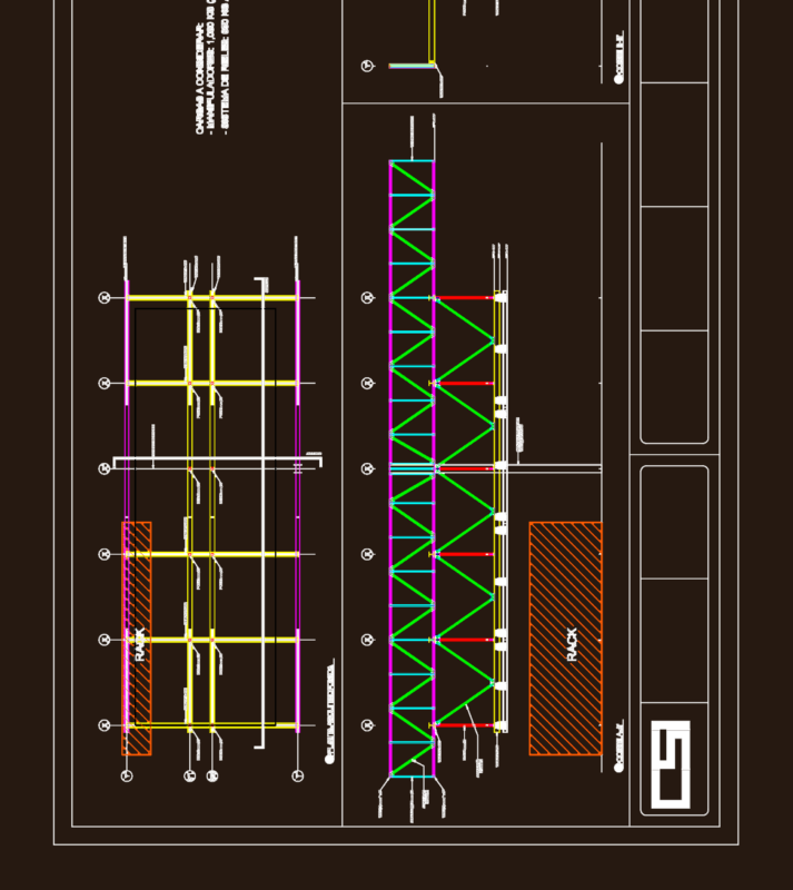 Structural Steel Layout for Industrial Booth with Connection Details