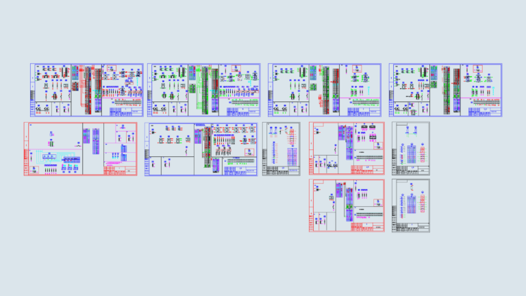 Technical electrical schematics and terminal block wiring diagrams for industrial power distribution switchgear.