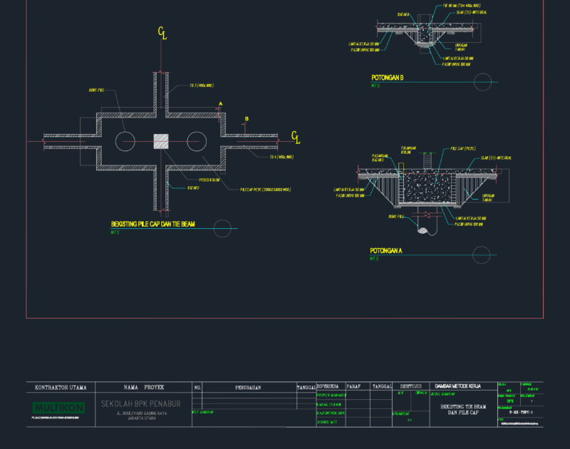 TB4 Tie Beam & PC2C Pile Cap Details