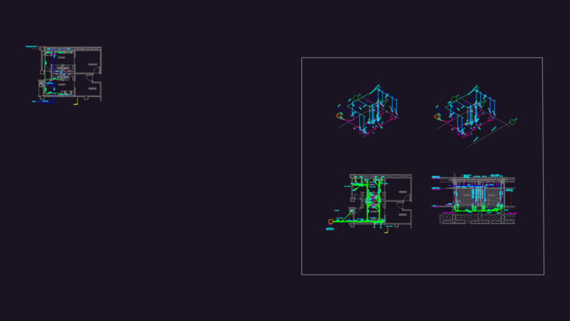 TOILET SEWER AND CWL LINE LAYOUT