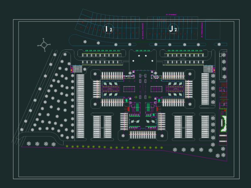 Bus Station Architectural Plan DWG with Site Layout